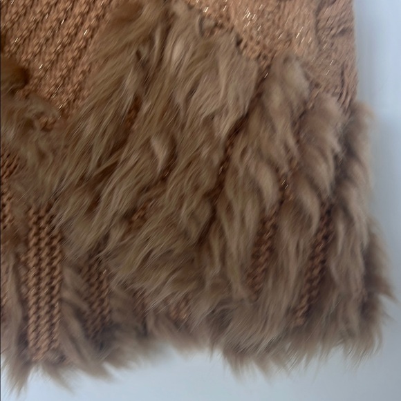 Lilly Pulitzer Tan Fur Vest Cozy Open Front Design - Picture 5 of 9